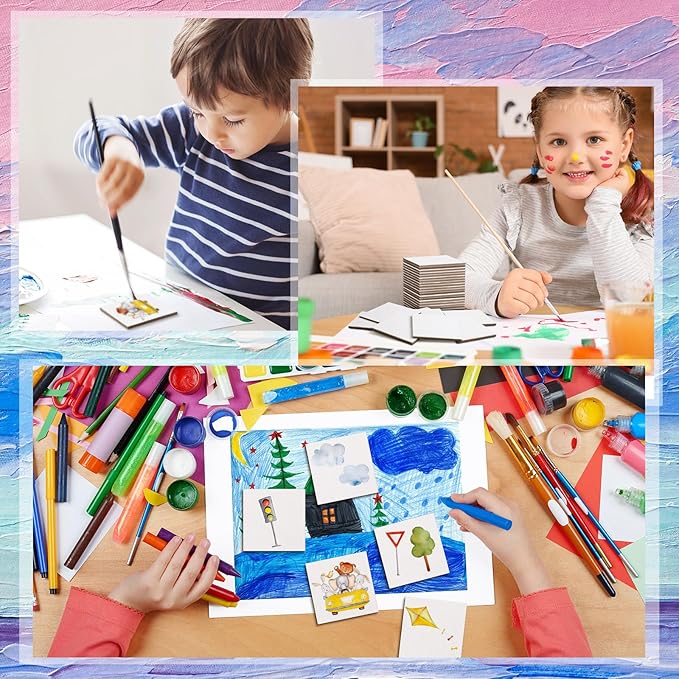 Moinchore 100 Pcs 2 x 2 Inch Mini Painting Canvas Panels Bulk Tiny Art Canvases - Image 4