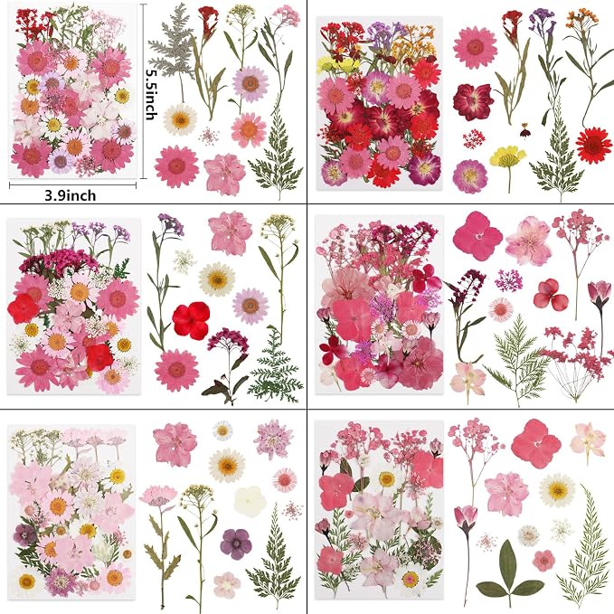 NESCCI 412 Pcs Purple Pink Dried Flowers - Image 3
