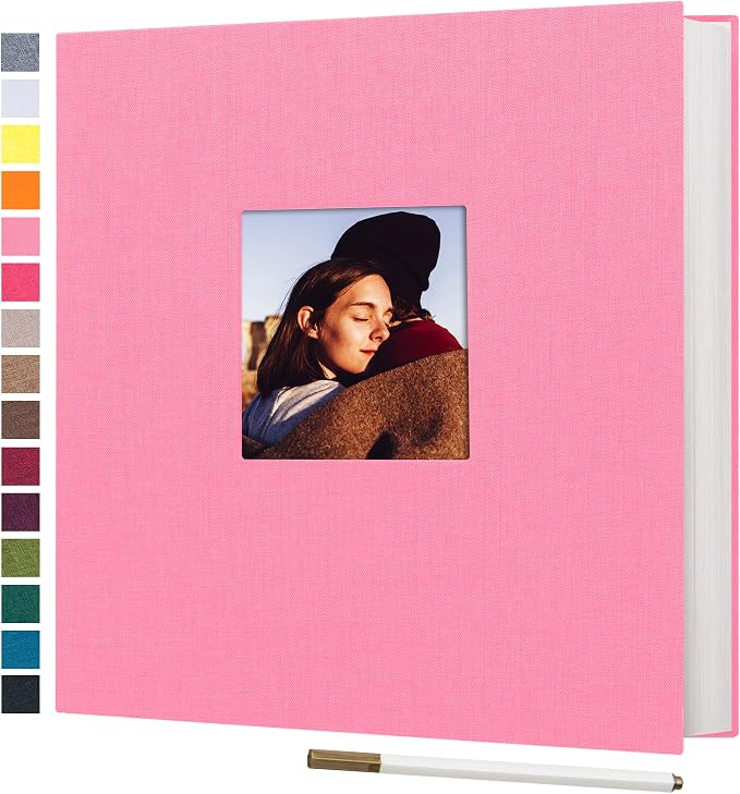 potricher Large Photo Album Self Adhesive 3x5 4x6 5x7 8x10 10x12 Pictures Linen by potricher