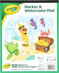 Crayola Marker & Watercolor Pad, 50 Blank Coloring Pages, Painting Paper by Crayola