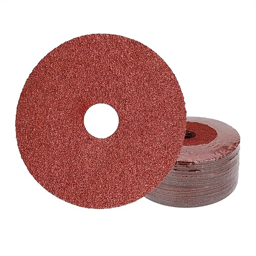 Aluminum Oxide Resin Fiber Sanding and Grinding Discs, 4.5” x 7/8”, 24 Grit - 25 Pack