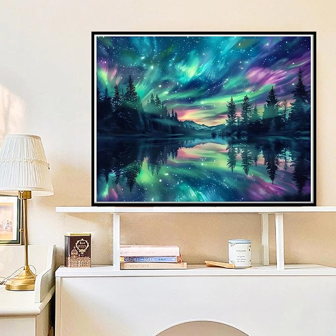 Hutarosl Paint by Numbers for Adults-Aurora Paint by Number Canvas for Adults - Image 2