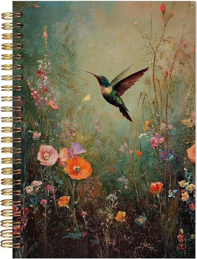BitKan Vintage Hummingbird Bird Birding Spiral Notebook by bitkan