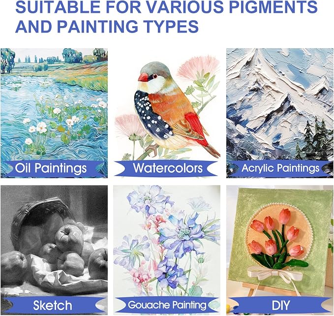 FUMILE Stretched Canvas for Painting Multi 5 Pack Square Canvas 4x4, Cotton - Image 5
