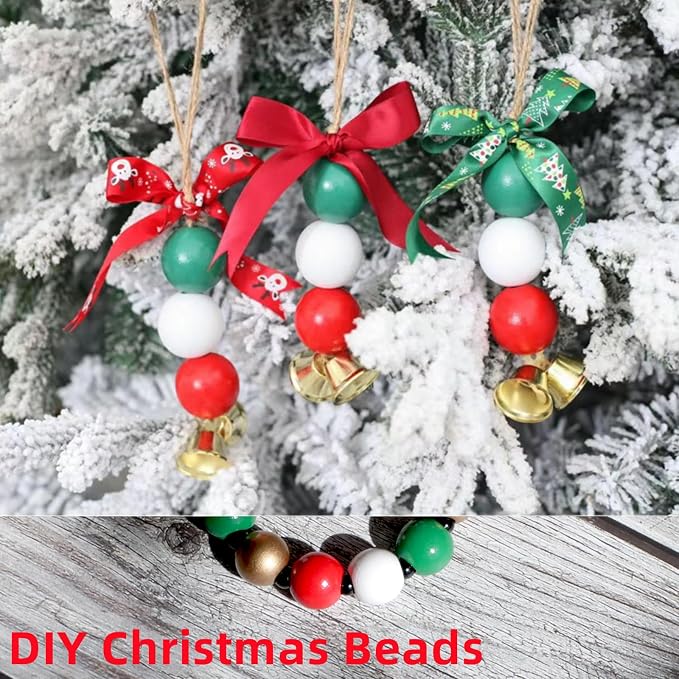 240Pcs Christmas Wood Beads 16mm - Image 8