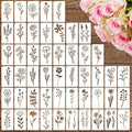 50 PCS Flower Stencils for Crafts Reusable Flower Stencils for Painting on Wood by CHHAICHENG