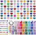 Aipridy European Large Hole Beads, Colorful Glass Charm Beads Set by AIPRIDY