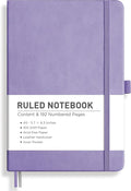 RETTACY Lined Journal Notebook, 192 Numbered Pages, A5 Size | Leather Hardcover by RETTACY