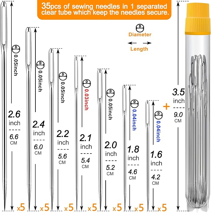 70 Pack Premium Large Eye Needles - Image 2