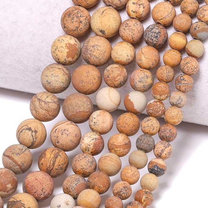 4mm Matte Picture Jasper Bead, 15-Inch Matte Round Loose Stone Beads - Image 6