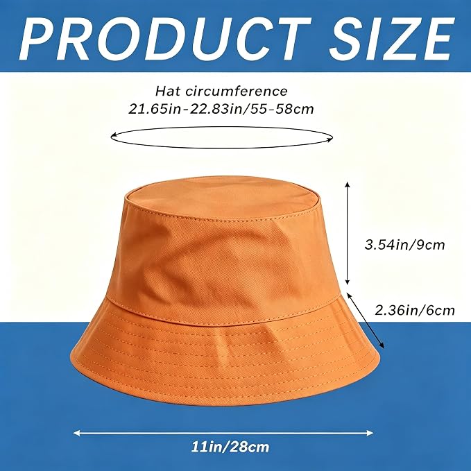 Bucket Hats Bulk Solid Color DIY Blank Hat Bucket Hats - Image 3