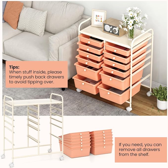 BECOMFORT 12-Drawer Rolling Cart - Image 4