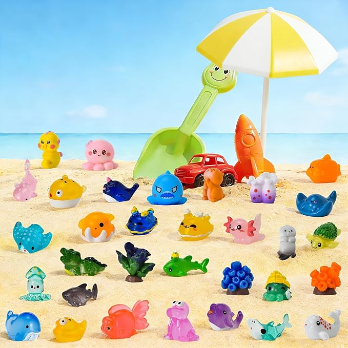 56pcs Mini Ocean Resin Animals, Miniature Plastic Figurines Tiny Sea Animals - Image 4