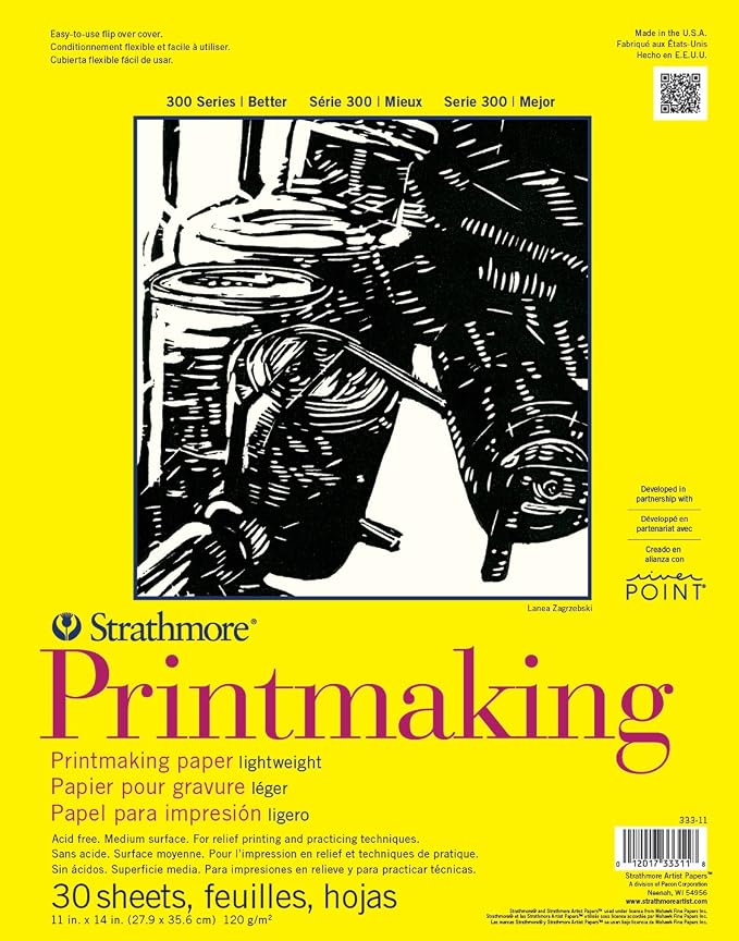 Strathmore 300 Series Glue Bound Printmaking Pad, Lightweight, 11 X 14 inches by StrathmorePaper
