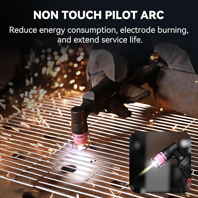 ARCCAPTAIN 55A Plasma Cutter, Non-Touch Pilot Arc High-Frequency Plasma Cutting Machine, 120/240V Dual Voltage IGBT Inverter, 1/2" Clean Cut, 2T/4T, for Beginners DIY