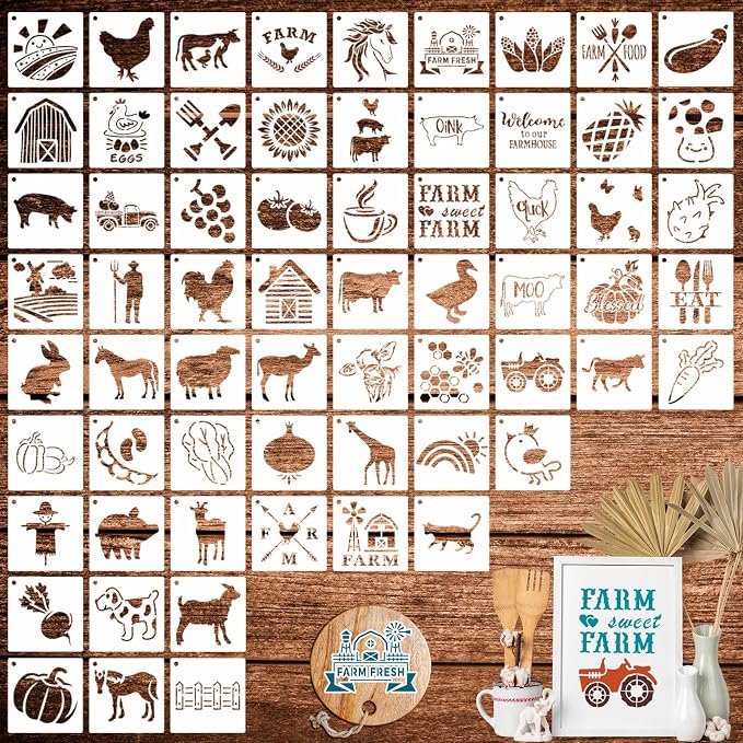 Farmhouse Stencils for Painting, Rock Painting Stencils Small Stencils for by Felixcraft-DIYDreamscape
