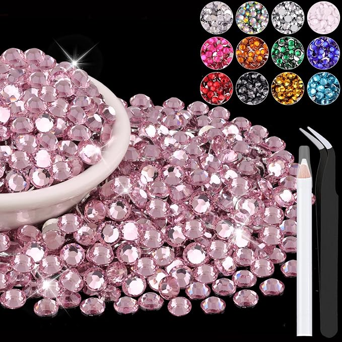 4000PCS 5mm Resin Rhinestones in Bulk, Bedazzling Flatback Crystals Rhinestones by BELLEBOOST