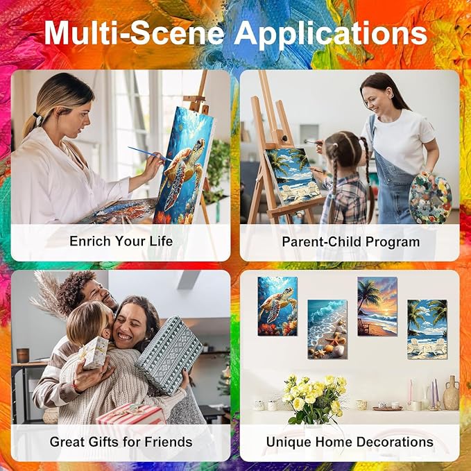 4 Pack Paint by Numbers for Adults - Image 7