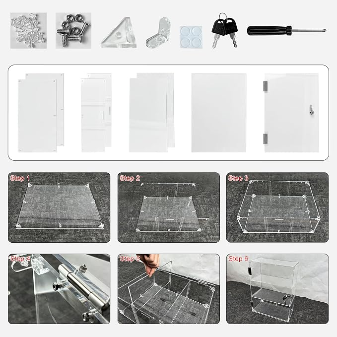 5 Shelf Acrylic Lockable Display Case - Image 7