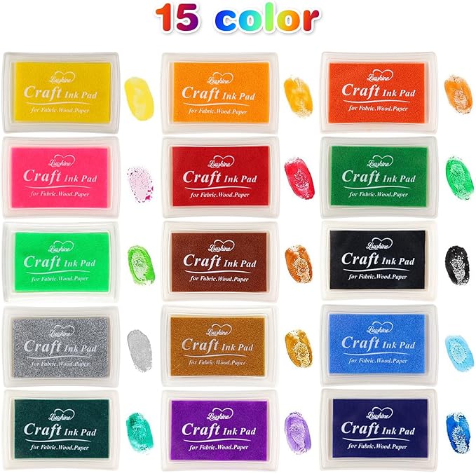 Lsushine 15 Colors Craft Ink Pad - Image 2