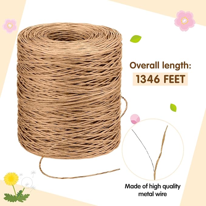 Syhood 1345 Feet Floral Vine Bind Wire Rustic Wrapping Wire - Image 2