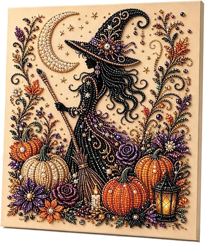 POETRYDRAW Halloween Decor Witch Moon Pearl Art Kit by POETRYDRAW