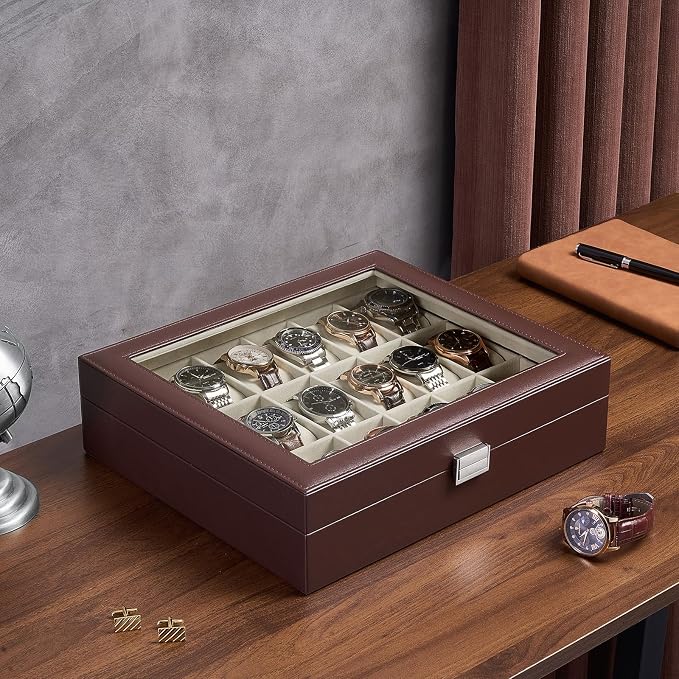 ProCase Watch Box Organizer, 18 Slot Watch Display Case - Image 3