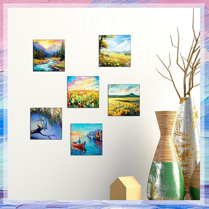 Moinchore 100 Pcs 2 x 2 Inch Mini Painting Canvas Panels Bulk Tiny Art Canvases - Image 6