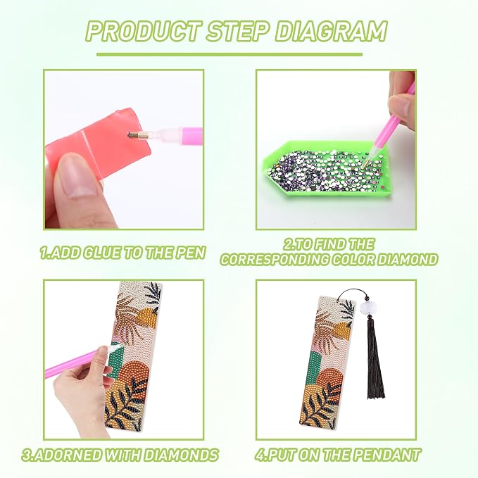 Boho Diamond Painting Bookmark Kit: 6PCS Aesthetic Diamond Art Bookmarks - Image 5