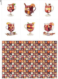Patchwork Mulled Wine Cotton Fabric Panel – 6 Designs + Bonus Sheet 29.5×19.6 by FabricsTown