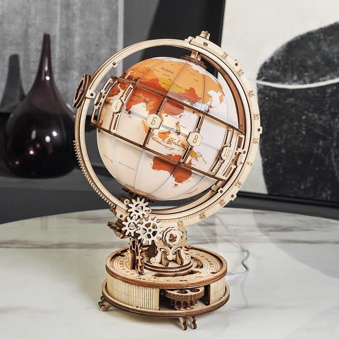 ROKR 3D Wooden Puzzles for Adults Illuminated Globe - Image 2