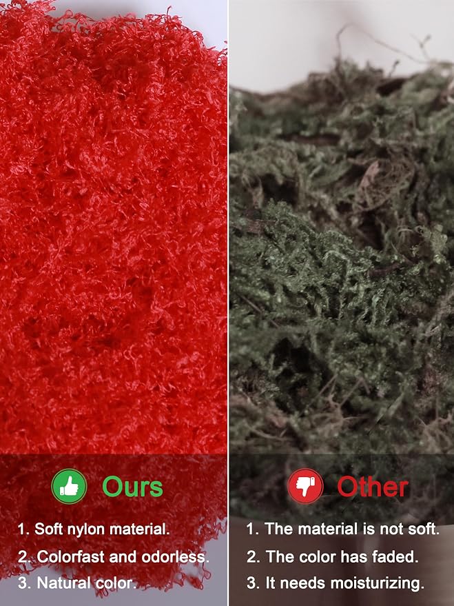 8.8oz Red Fake Moss Artificial Faux Plant Floral Moss - Image 9
