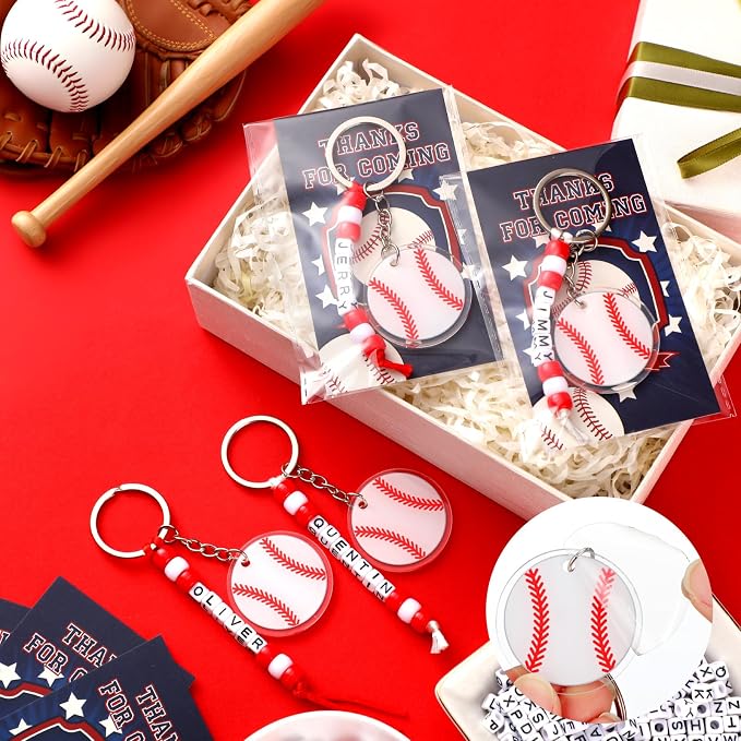 Suncalla 984 Pcs 24 Set Baseball Keychain Making Kit DIY Craft Ball Bag Tag | - Image 5