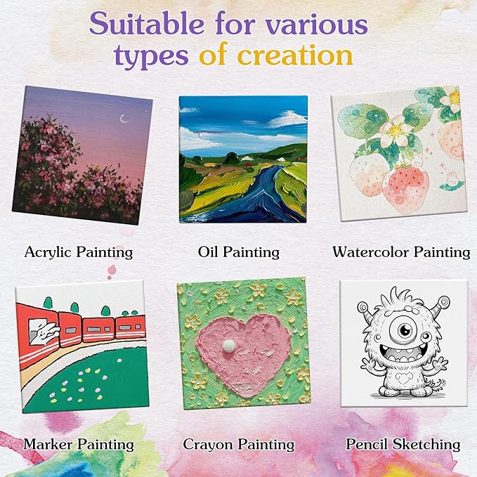 ESRICH Mini Canvases for Painting, Mini Canvas Bulk 200 Pack 2.4x2.4In - Image 5