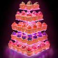 YestBuy Cupcake Stand with Pink Lights – 5 Tier Premium Cupcake Holder – by YestBuy