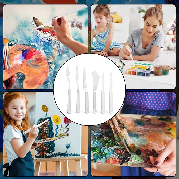 30Pcs Plastic Spatula Palette Knives, Palette Knife Set Thin and Flexible Art - Image 6