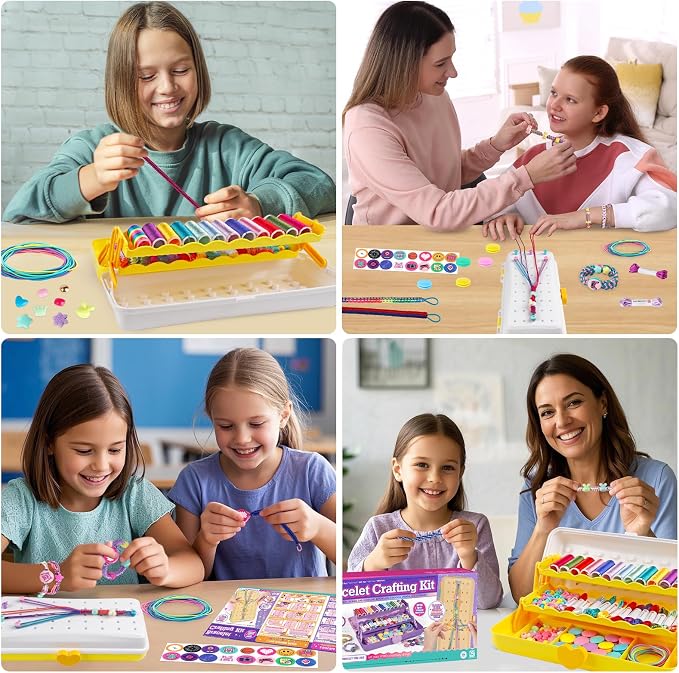 TingingYuli Friendship Bracelet Making Kit, 3-Layer Storage Box, Gift 6-12 | - Image 4