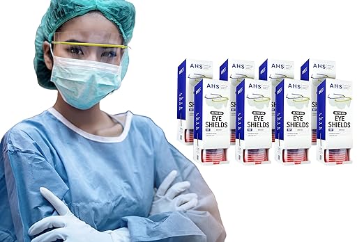 Eye Shield [Case of 200] Pre-Assembled Eye Protective Glasses, Eyewear PPE for Hospitals with ANSI Tested Lenses, Lightweight Frame | Glasses Only WALLMOUNT SOLD SEPARATELY