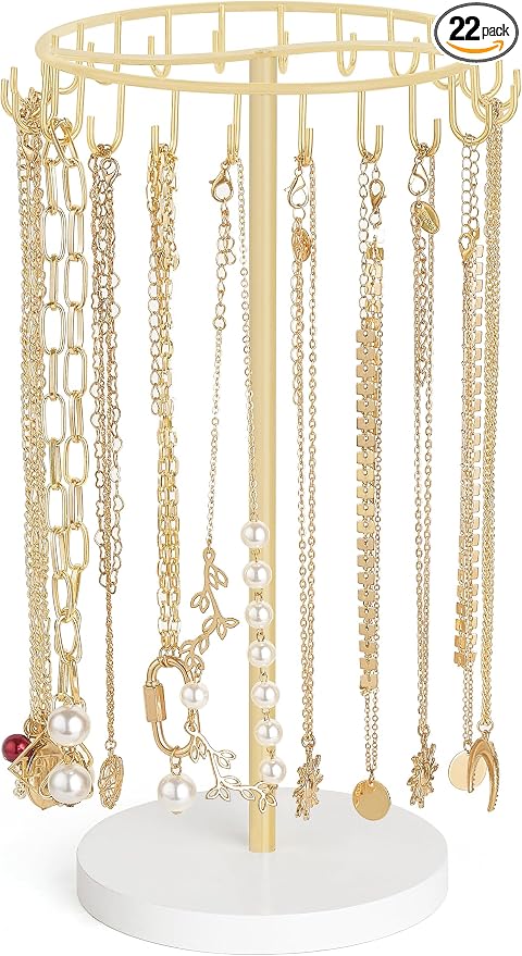 Mkono Necklace Holder Metal Jewelry Display Stand Necklace Organizer by Mkono