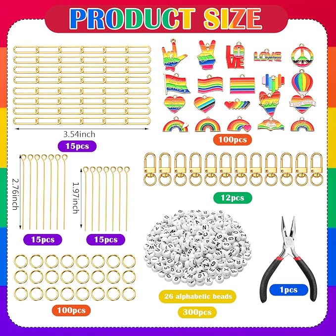 CraftyDream 558 Pcs Pride Charms - Image 2