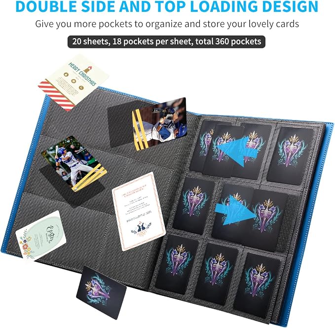 Card Binder, Upgraded 9 Pockets Trading Card Collection Binder - Image 4