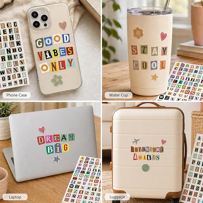 1920pcs Scrapbook Letter Stickers Ransom Vintage Junk Journal Stickers Numbers - Image 4