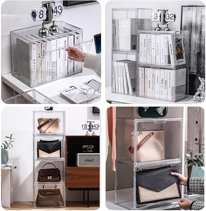 GUDEMAY Clear Stackable Plastic Storage Bins - Image 3