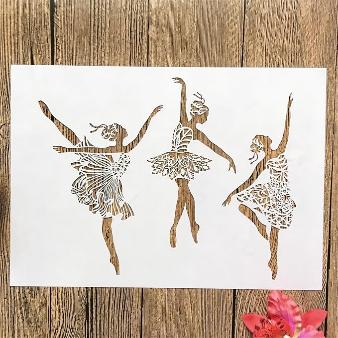 TIAMECH A4 Reusable Ballet Girls Stencil by TIAMECH