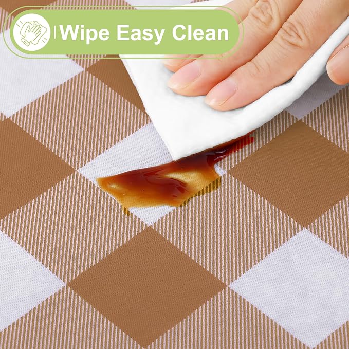 Smiry Rectangle Table Cloth, Waterproof Vinyl Tablecloth - Image 3