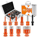 BGTEC Diamond Core Drill Bits Set - 10pcs Tile Hole Saw Kit 6/8/10/16/20/25/32/50 with 10mm Diamond Finger Bits for Porcelain Ceramic Tile Granite Marble