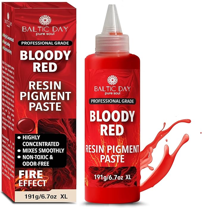 Bloody Red Epoxy Resin Pigment Paste XL – Opaque Epoxy Dye & High Concentration by BALTICDAYpuresoul