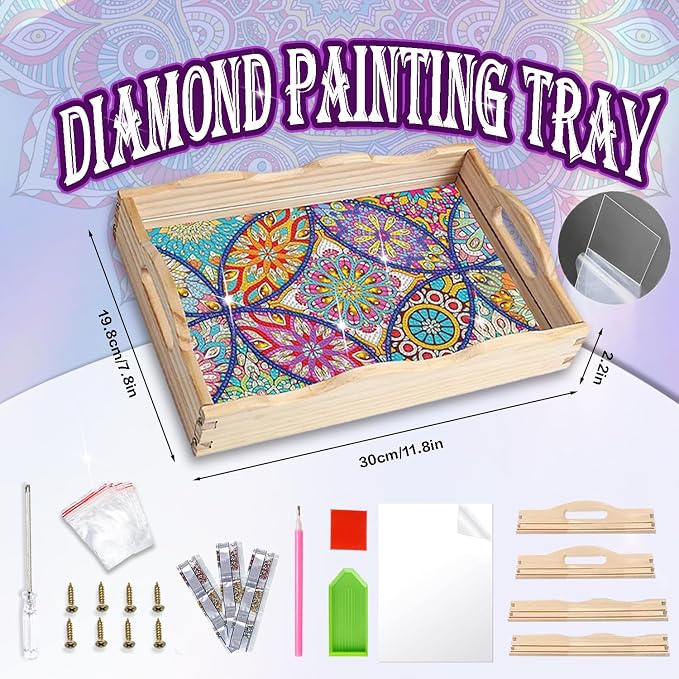 EWJRNSF Diamond Art Kits for Adults Wooden Serving Trays - Image 2