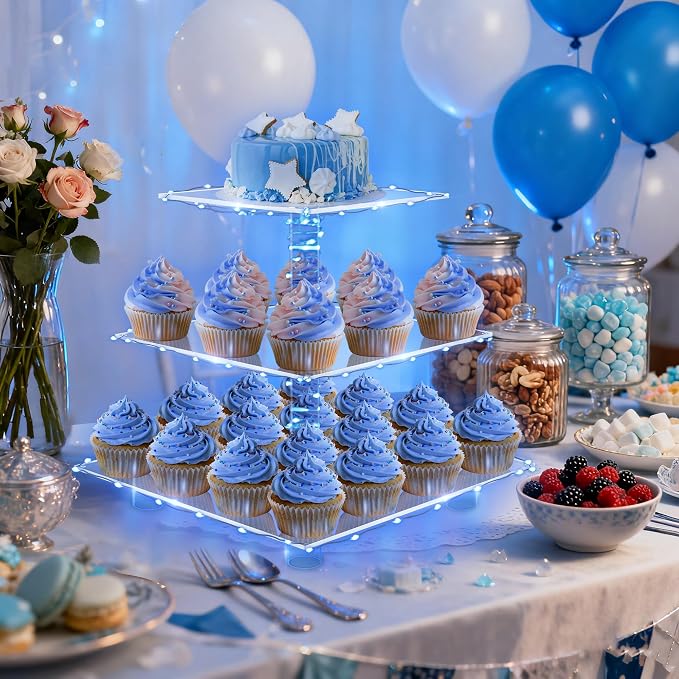 YestBuy 3 Tier Square Cupcake Stand - Image 2
