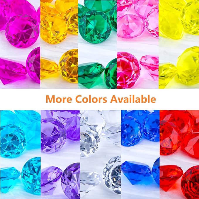 Niceup 26PCS Blue Fake Diamonds Gem Toys, 1.5in Pool Diving Gems Acrylic - Image 6